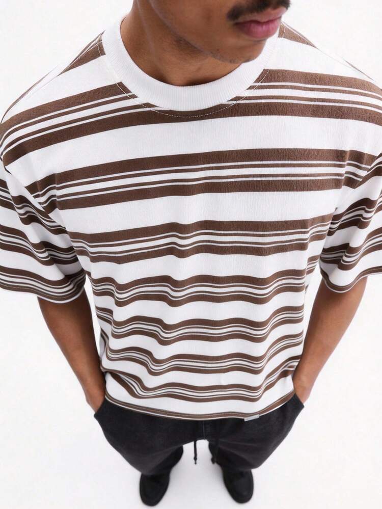 Horizontal Striped Crew Neck Tee