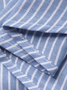 DAZY Women's Casual Striped Pleated Strapless Midi Dress, Summer - Blue - View 7