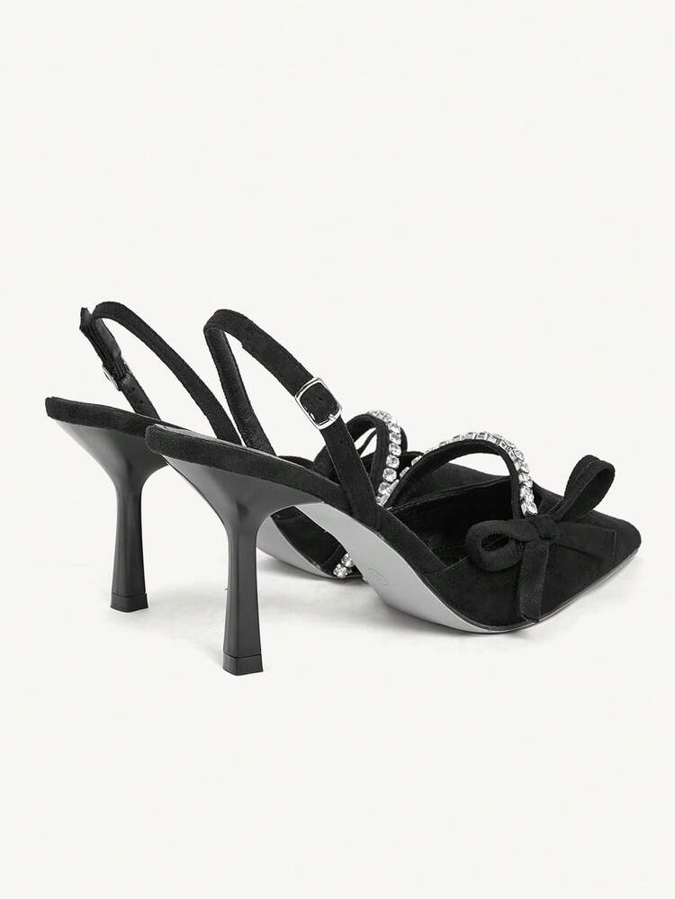 CUCCOO CHICEST Women Shoes Spring Summer New Three-Dimensional Cute Big Bow Design Pointed Toe Wine Glass Heel Middle Heel Romantic Elegance Elegant Simple Black Satin High Heel Single Slingback Dating Afternoon Tea Party Valentine's Day Elegant Wear Banquet Dating Evening Dress Sweet And Sexy Slingback Wedding Shoes Half Slippers Macaron White Beige Blue Royal Blue Pink Brown Green Burgundy Gray Rose Red Purple Yellow Orange Apricot Gold Silvery Rhinestones Big Size Rhinestone Flower Lace Wedding Shoes Spring Shoes Bride Shoes