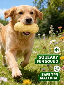 PETSIN 1PC Simulated Peanut-Shaped Toy That Is Durable And Can Be Chewed By Dogs To Relieve Boredom And Make Sounds. Dog Toy. - Multicolor - View 3