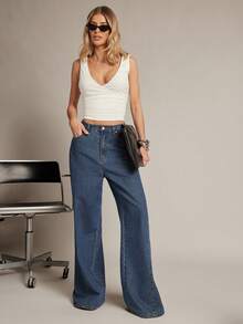 Hauture Women's Wrap Front Office Knit Top With Low Back - White - View 4