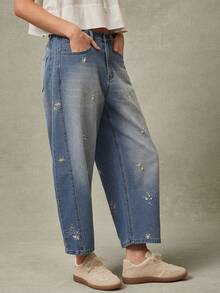 WESTFADE 女士牛仔裤 - 淺色水洗藍 - 查看 5