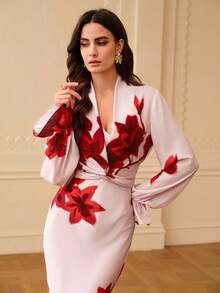 ZEYLAH Vestido de sirena ajustado 2 en 1, primavera/verano - Rosa - Ver 5