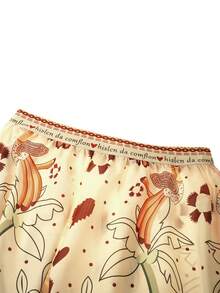GlowEve CURVE Gonna a-line elegante con stampa floreale, adatta per primavera ed estate, taglie comode - Albicocca - Visualizzare 7