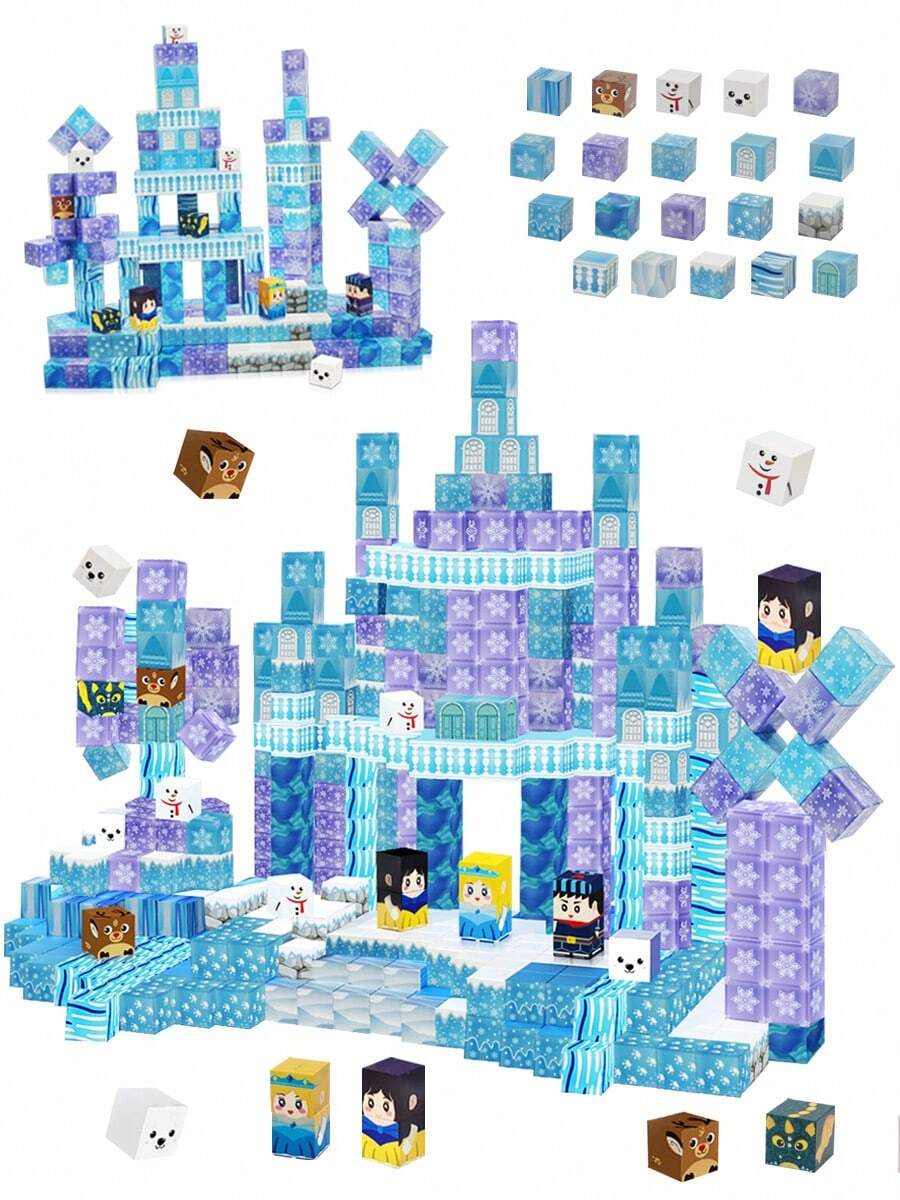 MINKOJA Đồ chơi xếp hình nam châm - Khối xếp hình nam châm cho trẻ em từ 3 tuổi trở lên, Đồ chơi khối lập phương nam châm cho trẻ em, Đồ chơi du lịch, Lễ Phục Sinh, Khối xếp hình, Bộ khối xếp hình, Khối nam châm - Màu - Xem 1