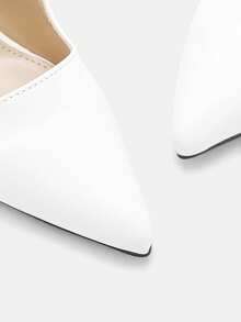 Glitzique Fall/Winter 2025 Women Minimalist Slingback Sandals, Point Toe Stiletto Heeled Elegant Pumps,Sexy,Elegant,Pointed Heels - White - View 12