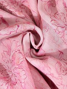 DAZY Đầm dự tiệc cưới màu hồng in hoa thanh lịch, kiểu dáng thắt eo, thích hợp cho kỳ nghỉ hè. - Hồng - Xem 4