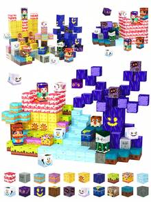 MINKOJA 儿童森林磁力玩具，磁力积木，磁力片，旅行户外玩具，复活节，复活节礼物，儿童节，旅行玩具，磁力积木，拼搭积木，儿童磁力积木玩具 - 彩色 - 查看 1