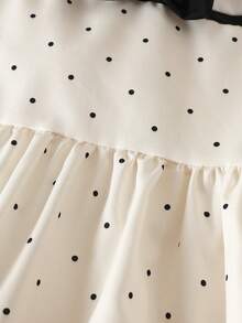 年轻女孩波浪元素前蝴蝶结连衣裙 - 彩色 - 查看 7