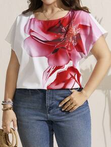 Comfylo 大码女式几何印花圆领蝙蝠袖休闲衬衫 新年女式衬衫 春夏女式春季度假女式碎花上衣 大码女式短袖上衣 女式衬衫 大码夏季上衣 大码3D立体碎花上衣 碎花上衣 大码女式短袖上衣 大码女式上衣 女式上衣和衬衫 夏季女式上衣 休闲优雅女式衬衫 大码女式T恤 最新款女式上衣 新品上市 优雅女式衬衫 - 彩色 - 查看 6