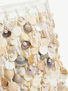 SHECARRY Ladies, Women Top Handle Bags, Fashionable, Elegant, Simple, Personalized, Versatile, Pearl Shell Piece Tassel, For Beach, Vacation, Holiday, Summer, Seaside, Date, Afternoon Tea((Pearl Shell Piece Tassel Random)) - Multicolor - View 6