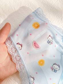 PetitDoll Women's Printed Minimalist Everyday Fashionable Lace Patchwork Panties - Multicolor - View 10