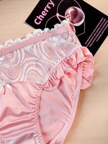 PetitDoll Bragas de mujer con encaje y parches, diseño lindo - Rosa - Ver 8