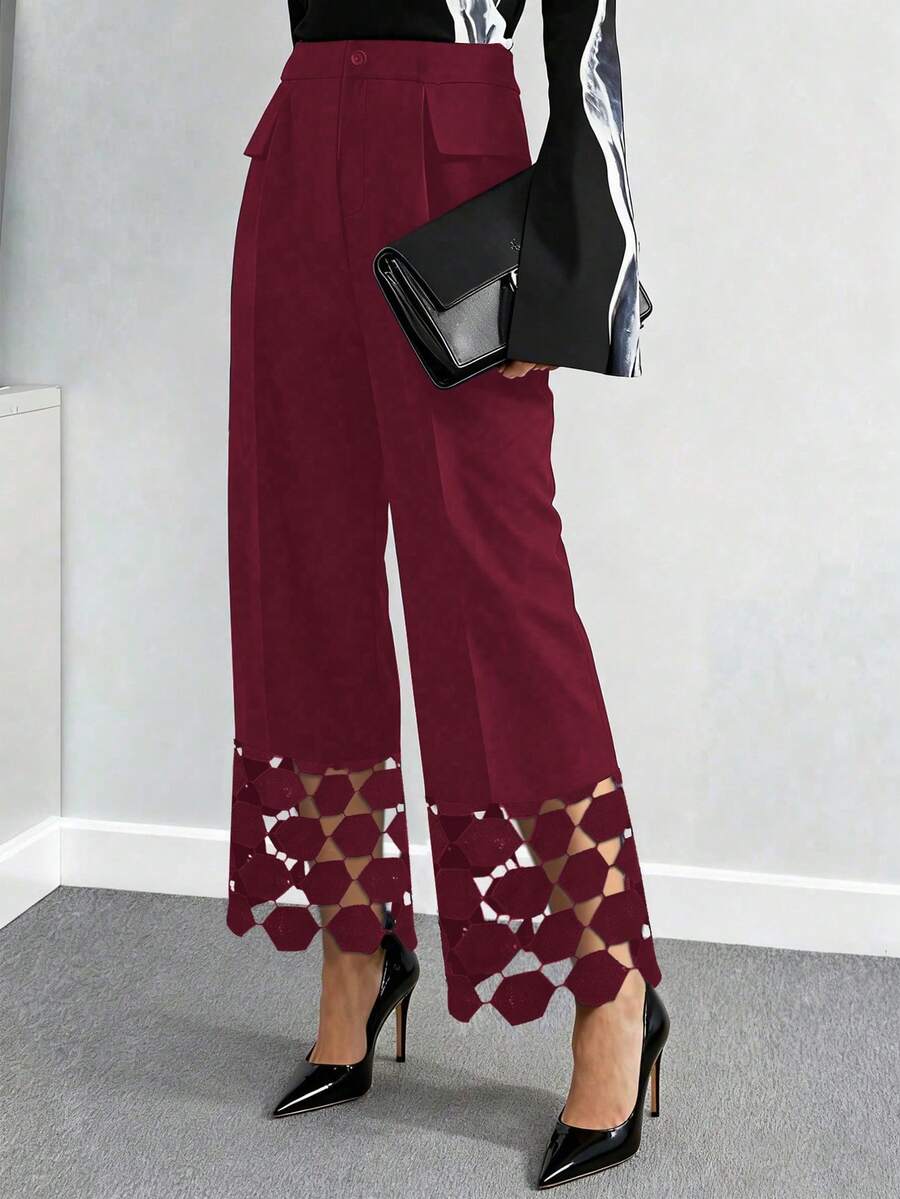 Balvessa 女士波点花边裤 - 紅色 - 查看 1