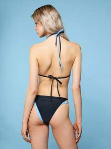 COUREZ Double Layer Bikini Bottoms /Y2K Summer Clothes For Women Black Bikini Cute Sexy Beach Outfits Holiday Outfits Swimwear Summer Vacation 2 Piece Sets Going Out Outfits - Grey - View 3