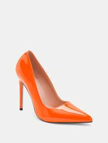 Glitzique Fall/Winter 2025 Point Toe Stiletto Heeled Court Pumps,Sexy,Party Outfits,Pointed Heels - Orange - View 8