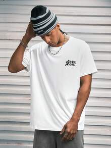 Modcrash 男士励志“永不孤单”拳击图案 T 恤 - 柔软透气面料，常规版型休闲 T 恤，带有励志口号和 2019 年休闲图案设计 - 白色 - 查看 7