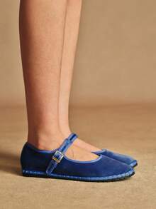 Rosivie Women's Casual Buckle Design Flat Loafers, Versatile For Daily Wear - Blue - View 2