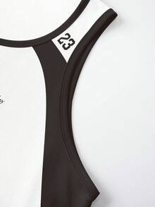 Manfinity Joysei 男女通用休闲运动款 23 号洛杉矶篮球队球衣，黑白撞色 23 号篮球球衣 - 彩色 - 查看 3