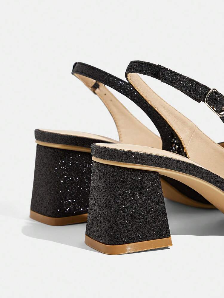 CUCCOO TILAWA Women's Shoes Are Wrapped In Cloth Square And Glass Rhinestone Decorative Pointed Women's High-Heeled Shoes, Suitable For Going Out, Banquets, Parties And Other Activities