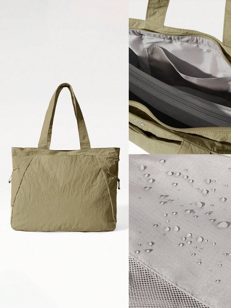 18L NylonZipper Pocketed Tote Bag Beach Travel Daily Casual Travel Bag Fall Winter