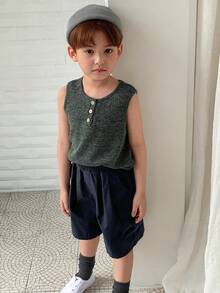 Dazy Kids 男童休闲纯色工装短裤，夏季 - 藏蓝色 - 查看 3