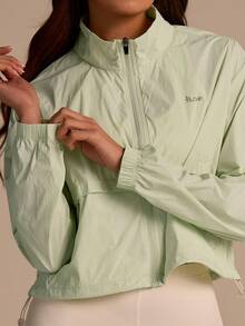 Fluxe Women's Casual Loose Zip-Up Jacket - Green - View 8