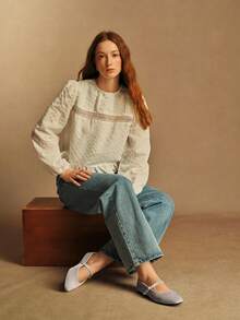 Rosivie Giày bệt nữ kiểu dáng đơn giản, đa năng, thích hợp đi làm hàng ngày, có khóa cài. - Xám - Xem 2