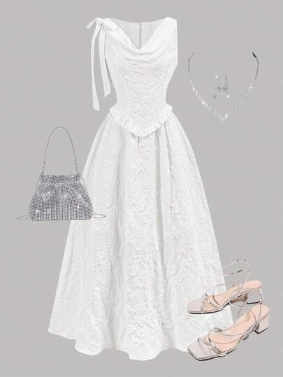 SHEIN Girlism Kids Summer Outfits  Squishy  Teen Girl Woven Solid Color Jacquard Detachable Bow Collar Sleeveless Elegant Dress White Dresses  Prom Dresses Long Skirt Squishy Inspiración Para El Estilo De Primavera Y Verano Elegant White Dress Dress For Girl White Party Dress White Dress Elegant White Outfits White Dresses  Prom Dresses Long Skirt Squishy Inspiración Para El Estilo De Primavera Y Verano Elegant Outfit For Girl Communion Dress White Elegant Dress Long Skirt White Dresses Prom Dresses