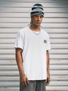 Modcrash 男士励志“永不孤单”拳击图案 T 恤 - 柔软透气面料，常规版型休闲 T 恤，带有励志口号和 2019 年休闲图案设计 - 白色 - 查看 8