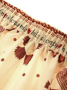 GlowEve CURVE Gonna a-line elegante con stampa floreale, adatta per primavera ed estate, taglie comode - Albicocca - Visualizzare 3