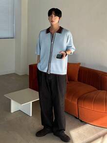 DAZY Men's Striped Short Sleeve Cardigans, Multi-Color Knit Tops For Summer - Multicolor - View 5