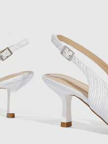 CUCCOO SZL Zapatos de tacón alto de punta elegantes y de moda para fiestas - Blanco - Ver 9