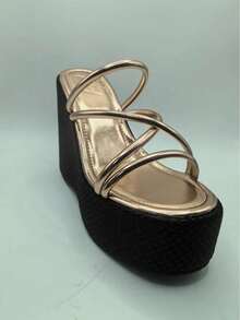 Sugerpunk Platform Sandals Women's Slippers Fish Mouth Wedge Heel Fashion Women's Shoes - Champagne - View 12