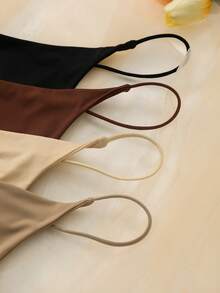 4条/套 女士纯色无缝丁字裤，舒适 - 彩色 - 查看 4