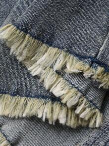 DAZY 女士休闲做旧水洗无袖牛仔连衣裙，夏季 - 藍色 - 查看 7