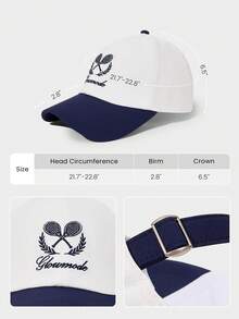 GLOWMODE Sunny Rounds Nylon Water-Repellant Lightweight Adjustable Back Closure Mesh Sweatband Reflective Logo Tennis Embroidery Tennis Cap Hat Golf Pickleball Daily Casual Wear - navy blue + white - View 6