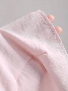 Sweetra Women's New Fashion Versatile Twist Tie Waist Button-Up Short Sleeve Shirt - Baby Pink - View 4