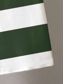 Vacaura Tween Boy Casual Daily Collegiate Style Contrast Color Stripe Print Short Sleeve Polo Shirt, Summer - Multicolor - View 3