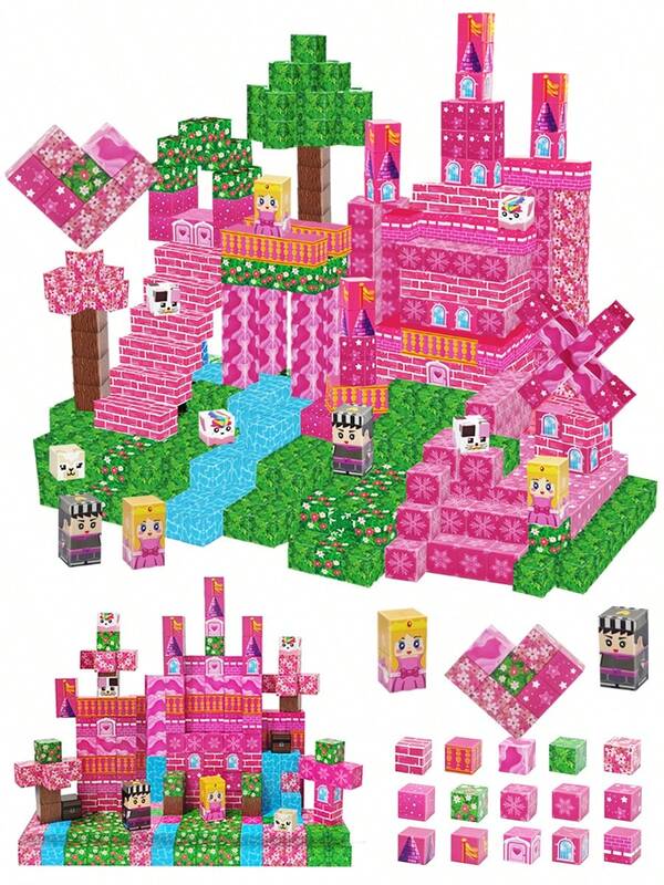 MINKOJA MINKOJA Magnetic Blocks - Building Block For Kids Ages 3-6, Magnet Blocks Cubes For Boys Girls, Stacking Magnet Toy, ,Travel Toy,Easter,Building Blocks,Building Block Sets,Magnetic Blocks
