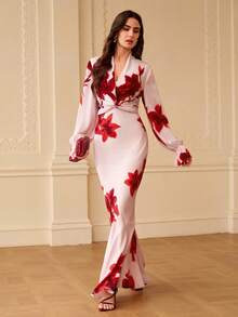 ZEYLAH Vestido de sirena ajustado 2 en 1, primavera/verano - Rosa - Ver 4