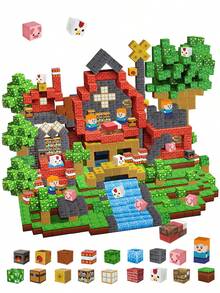 MINKOJA 磁性积木 - 磁性拼搭积木，磁性立方体玩具，磁力搭建套装，适合3-10岁儿童，男孩女孩皆宜，生日礼物，旅行玩具，复活节礼物，积木，积木套装，磁性积木 - 彩色 - 查看 1