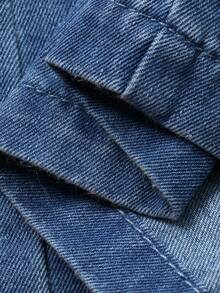 DAZY 女士休闲水洗无袖口袋牛仔连体裤，春夏款 - 中等水洗藍 - 查看 9