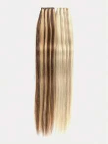 PU孔发片真人发接发，蝴蝶发片接发，12-24英寸挑染直发接发束，隐形接发，适用于日常、婚礼和派对等场合。 - 彩色 - 查看 3