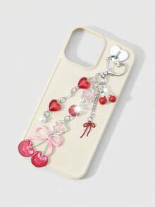 ROMWE Kawaii 2 New Ins Korean Sweet, Exquisite, Fashionable And High-Value Red Series Bright Rhinestone Soft Pottery Diamond Ball Resin Strawberry Peach Heart Bow Acrylic Strawberry Cherry DIY Keychain Bag Pendant, Water Cup Pendant, Mobile Phone Case Pendant, Fixed And Pasted Love Accessories, Combination Set, Suitable For Sisters, Girlfriends, Girls And Ladies Daily Wear, Holiday Gifts - Red -2 - View 15