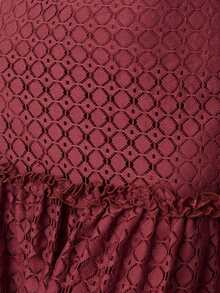 Nöista Đầm maxi với chất liệu ren tinh tế và dây đeo xếp ly. Thích hợp cho mùa xuân, hè, nữ. - Màu Đỏ Sâu - Xem 9