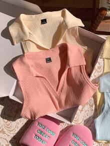 Comfortcana 4件套休闲简约家居甜美棉质吊带背心，颜色：奶油黄、天鹅白、爱丽丝蓝、草莓粉，适合夏季、度假、居家穿着。 - 彩色 - 查看 3