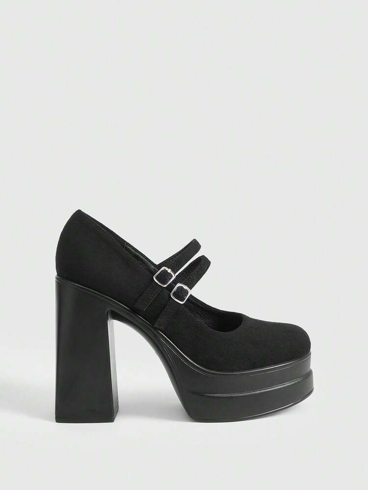 CUCCOO LuxiPop Women's Fashion Ankle Strap Platform Chunky High Heel Shoes Spring Shoes Spring Break Easter Prom Heels For Christmas Valentine's Day