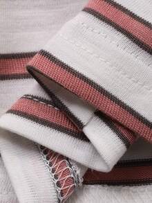 DAZY 男童条纹插肩短袖上衣和裤子睡衣套装 - 紅色 - 查看 8