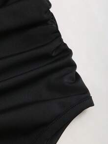 Sweetra Women's Metal Lock Necklace Choker, Suitable For Casual Vacation, Backless Bodysuit, Spring/Summer - Black - View 4